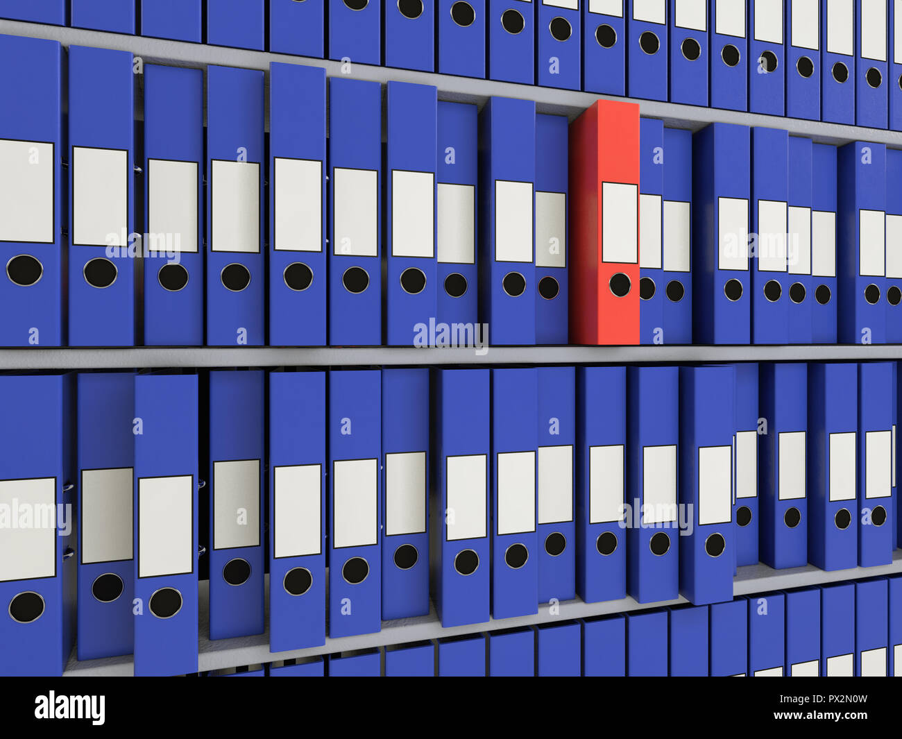 File folders in a row against isolated background (3d rendering Stock ...