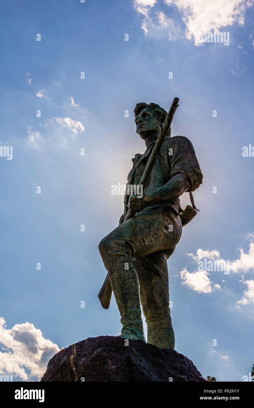 Minuteman Statue Lexington Battle Green _ Lexington, Massachusetts, USA Stock Photo