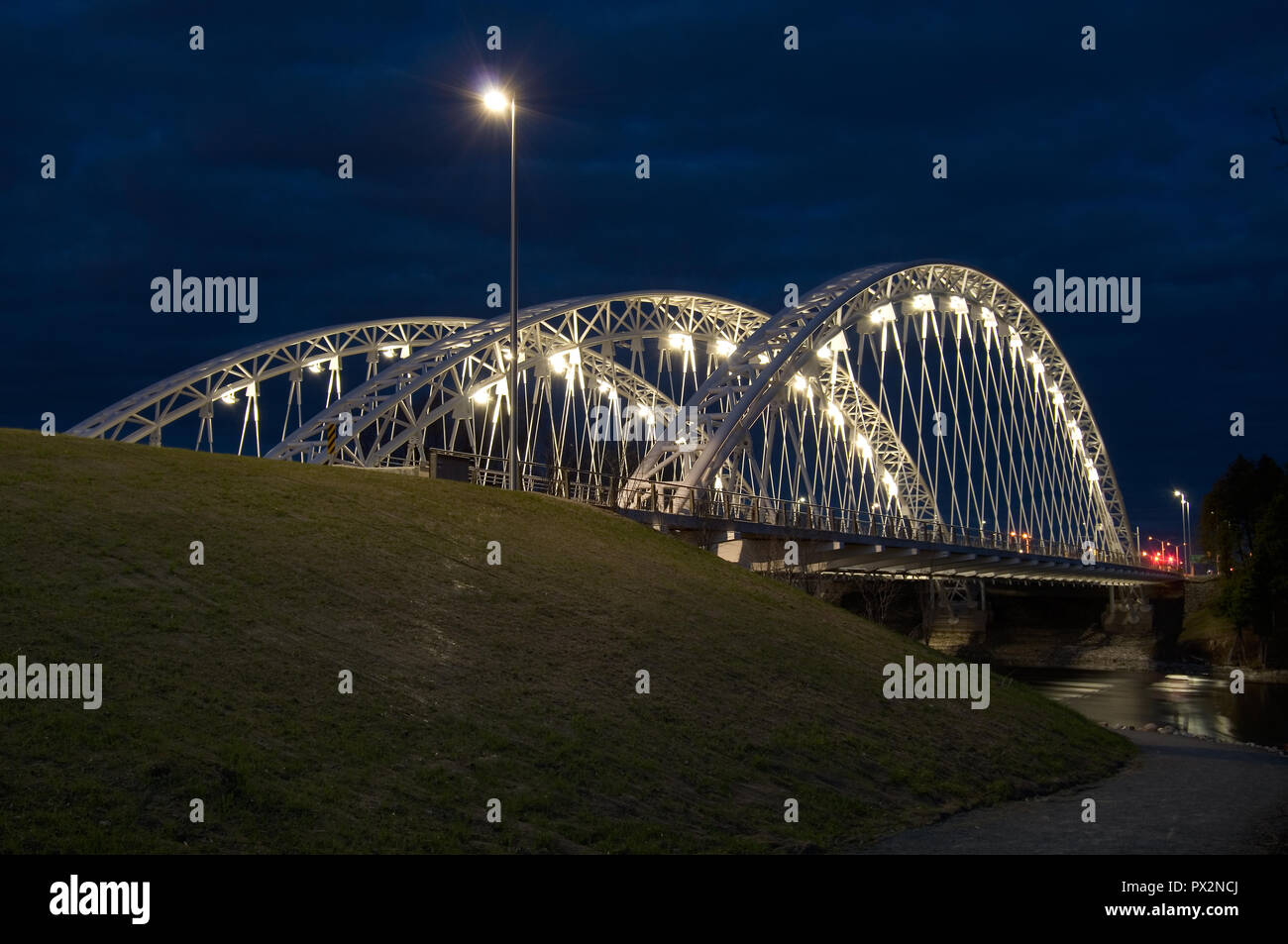 Vimy Ridge Bridge Vimy Memorial Bridge Ottawa Ontario Canada at Night Horizontal Stock ...