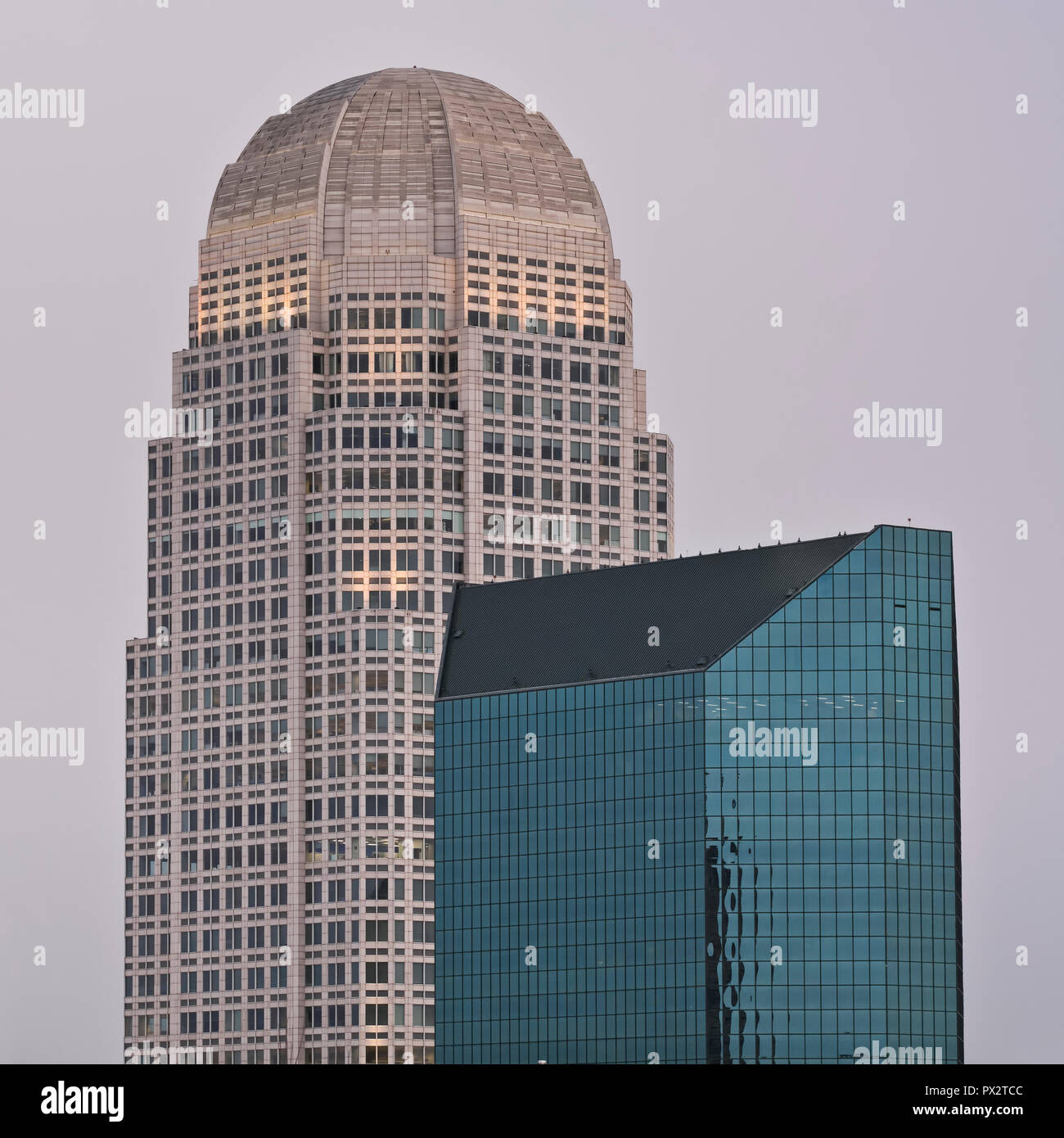 Wells Fargo Center and BB&T Headquarters in Winston Salem, NC. Architecture of Winston Salem, NC Stock Photo