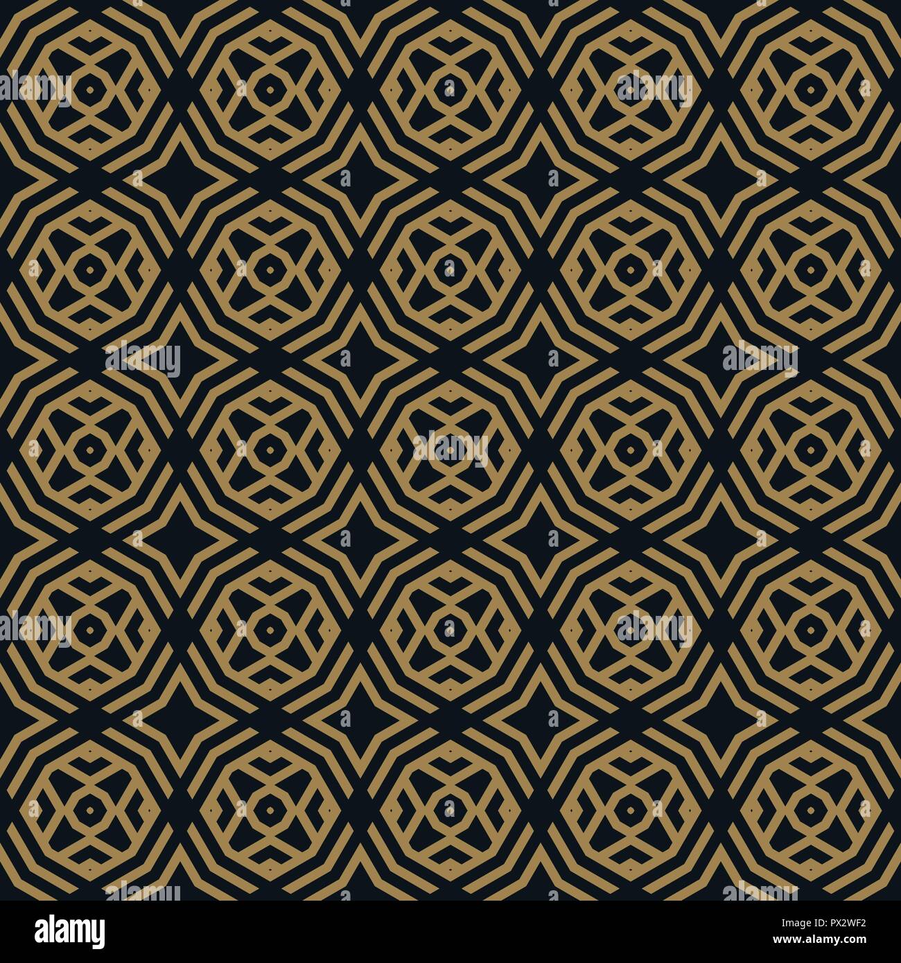 abstract seamless ornament pattern vector illustration woth gold color ...