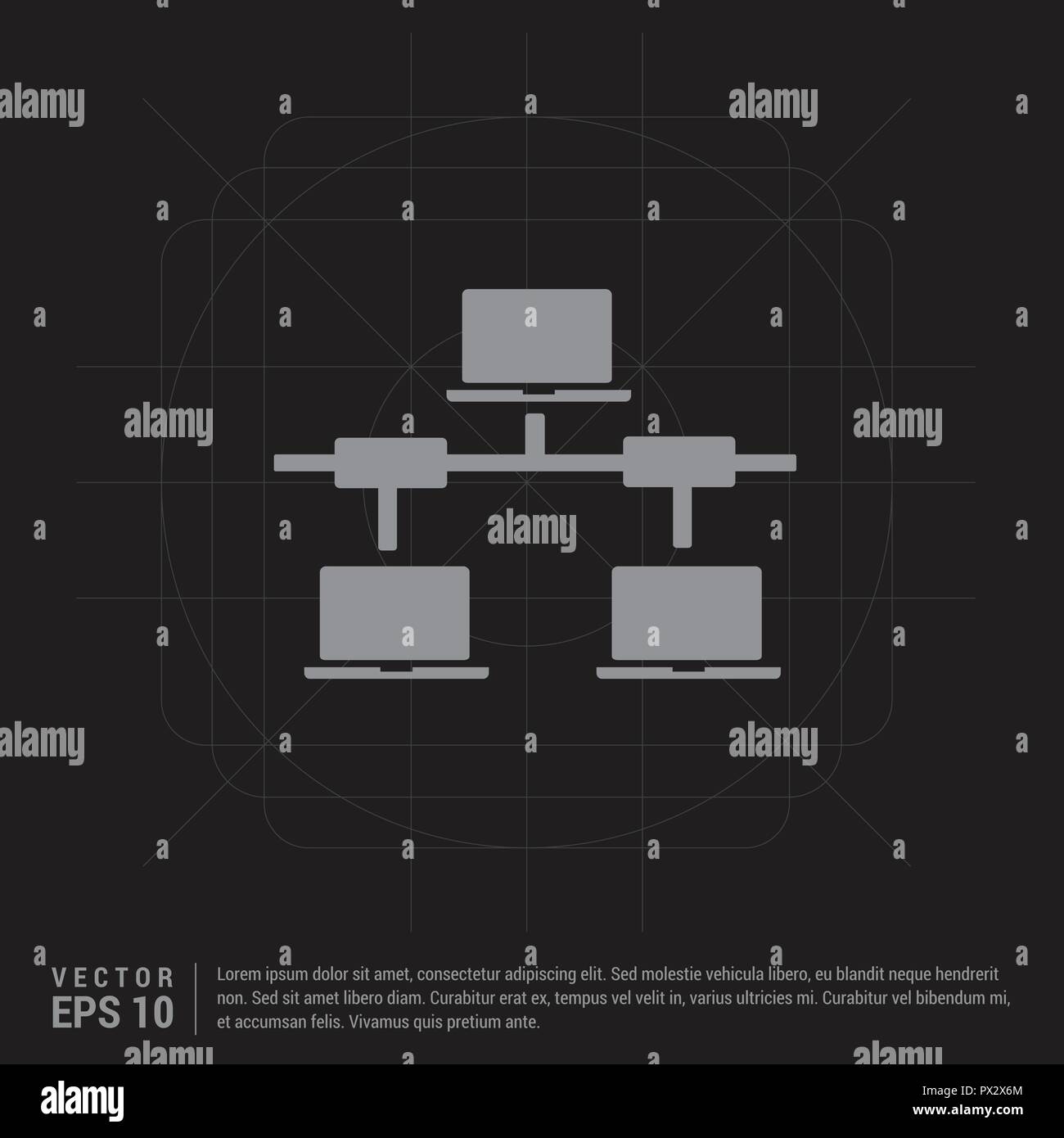 Network Icon Black Creative Background Free vector icon Stock