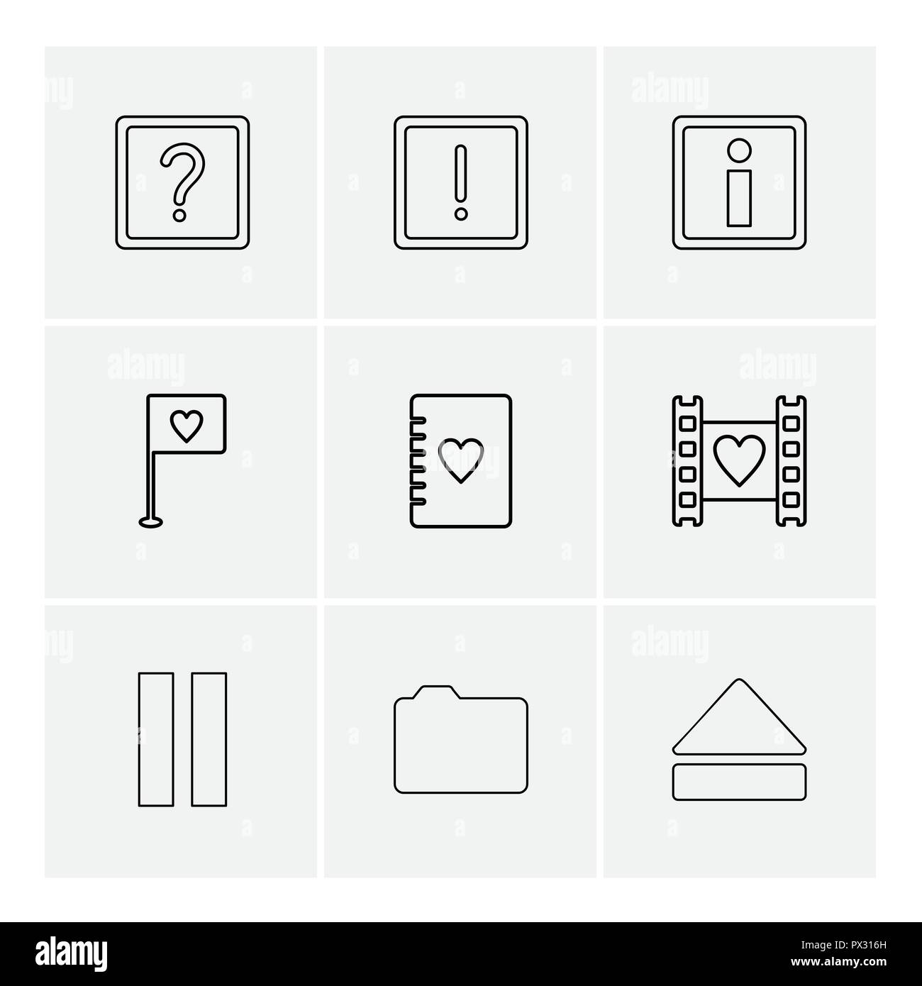 Question Mark Error Love Flag Heart Pause Folder Up Icon Vector Design Flat Collection Style Creative Icons Stock Vector Image Art Alamy