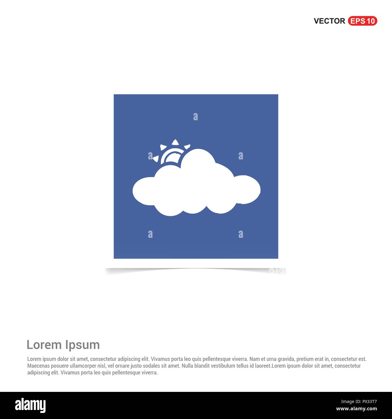 Sun Cloud Icon - Blue photo Frame Stock Vector Image & Art - Alamy