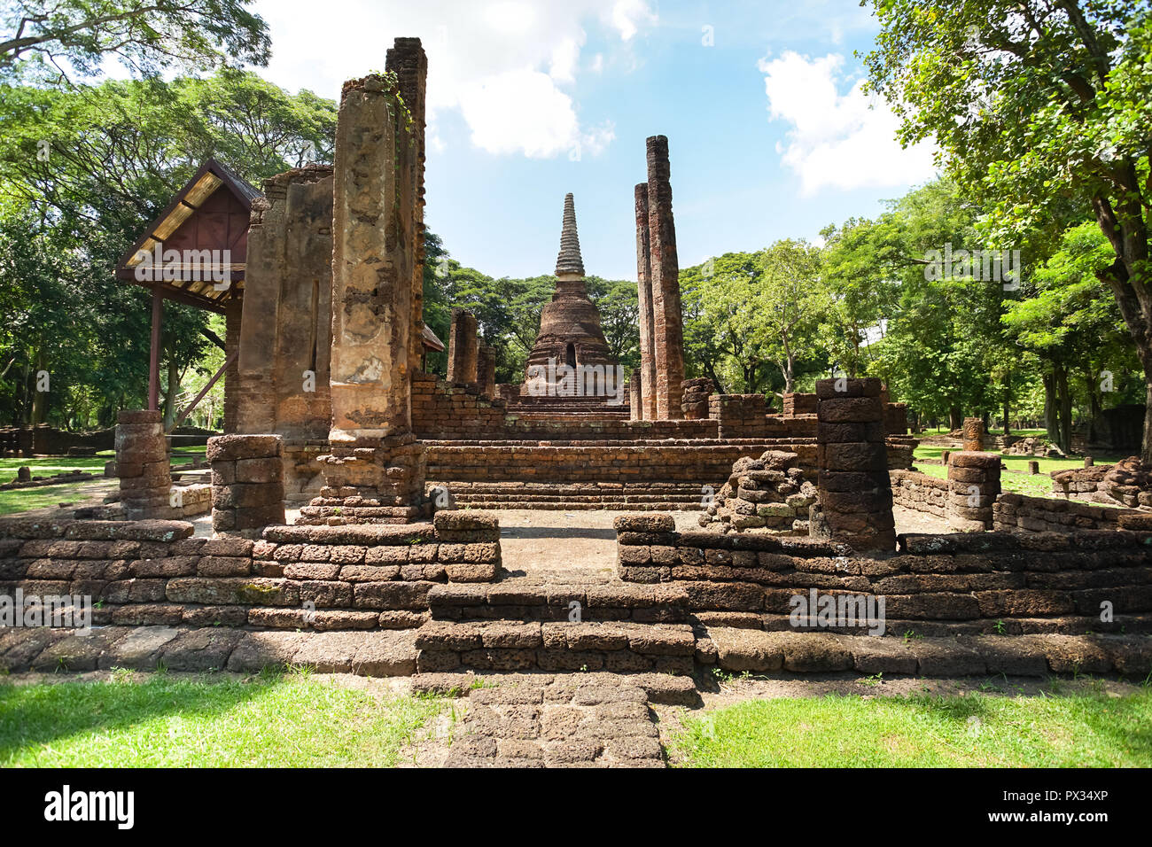 UNESCO World Heritage site Wat Nang Phaya in Si Satchanalai Historical Park, Sukhothai, Thailand. Stock Photo