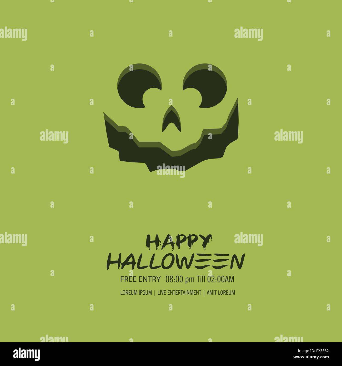 Halloween pumpkin with happy face background. Vector Illustration Stock ...