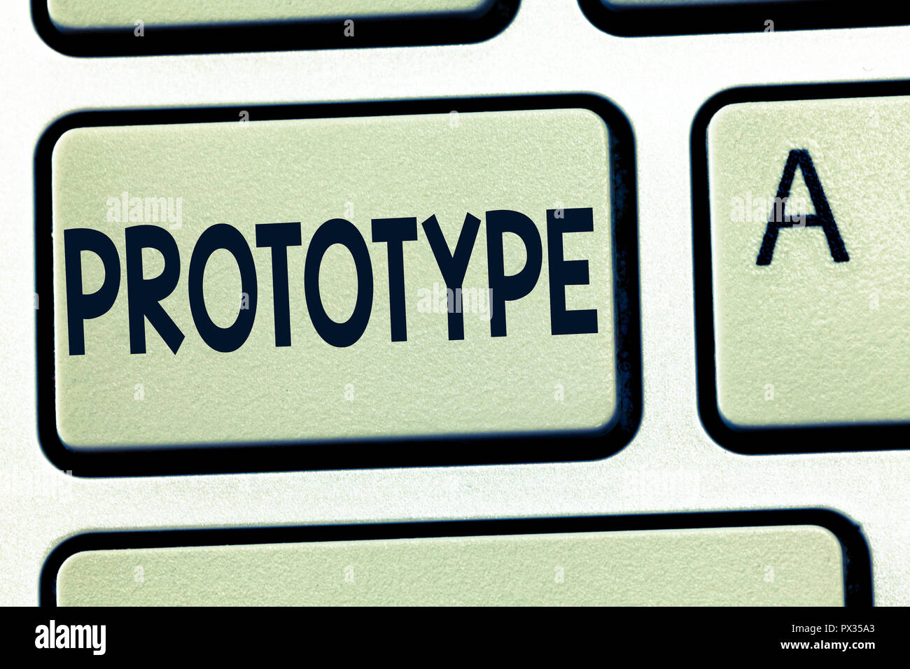 Word writing text Prototype. Business concept for Preliminary project design version of device vehicle product. Stock Photo