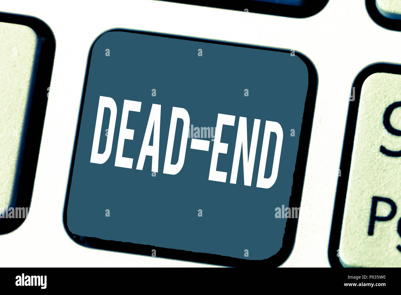 Handwriting Text Dead End Concept Meaning Reaching Limit Of Road Or Passage From Which No Exit Is Possible Stock Photo Alamy