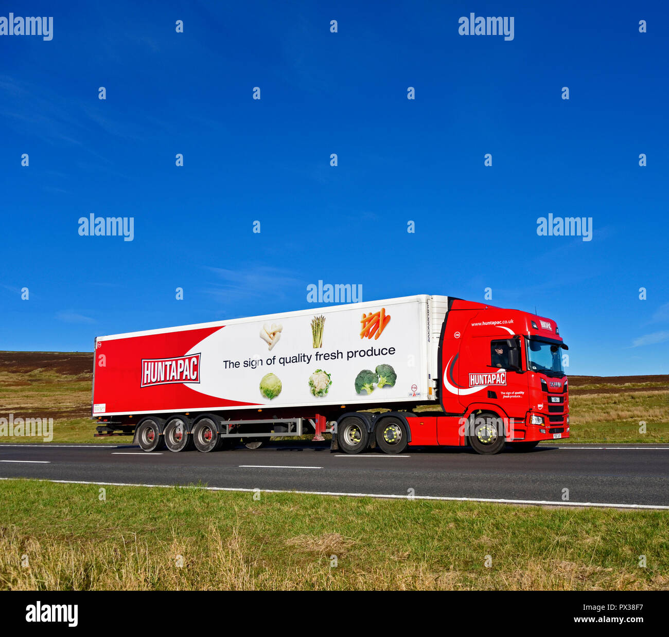 Huntapac Produce Limited. The sign of fresh quality produce, HGV. M6 motorway Southbound