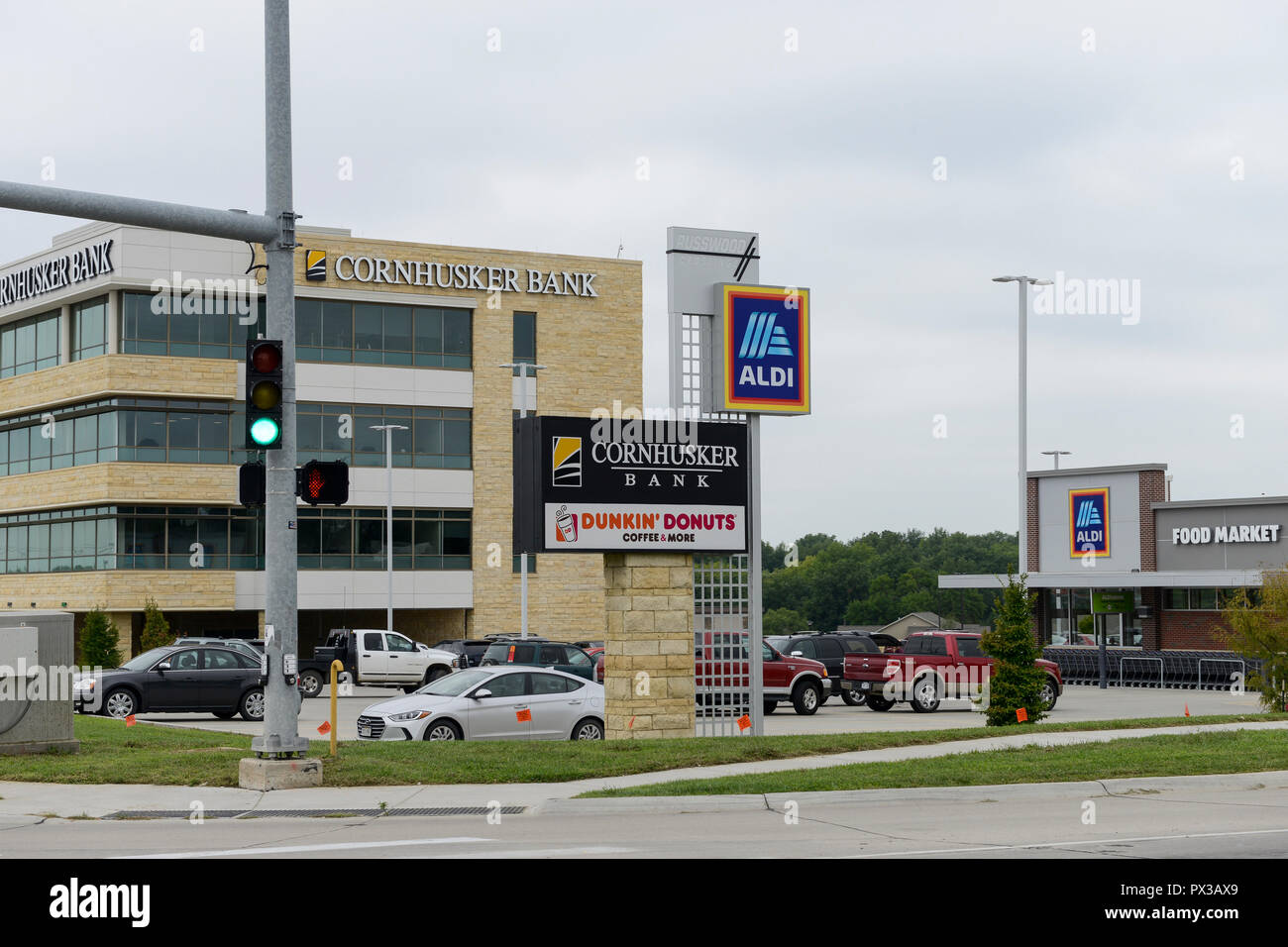 USA, Nebraska, Lincoln, Aldi Food Market, Supermarket, a branch of German Aldi Supermarket, owned by Albrecht Brothers Stock Photo
