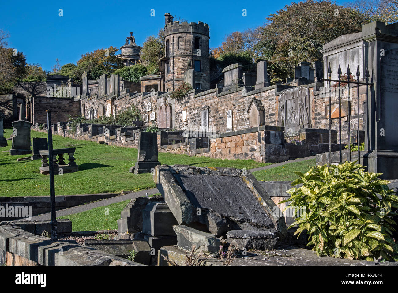 New Calton Burial Ground, Edinburgh, Scotland, UK Stock Photo