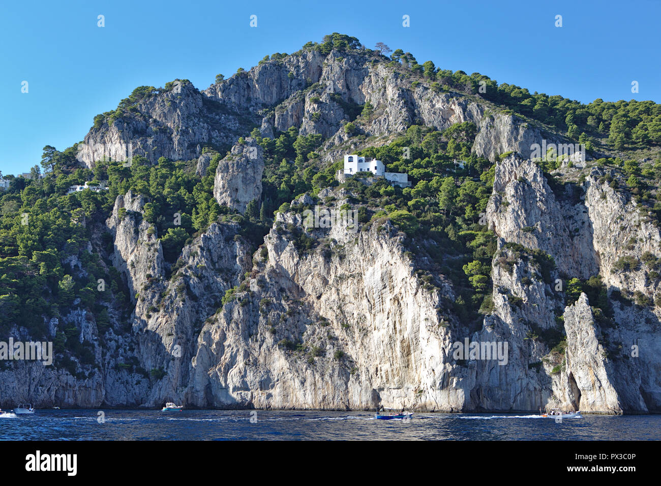 view of Sofia Loren's house from the sea Stock Photo