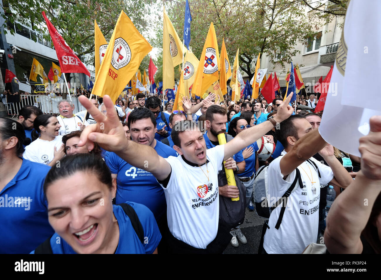 Lisbon portugal 19th oct 2018 nurses strike arriving today to end