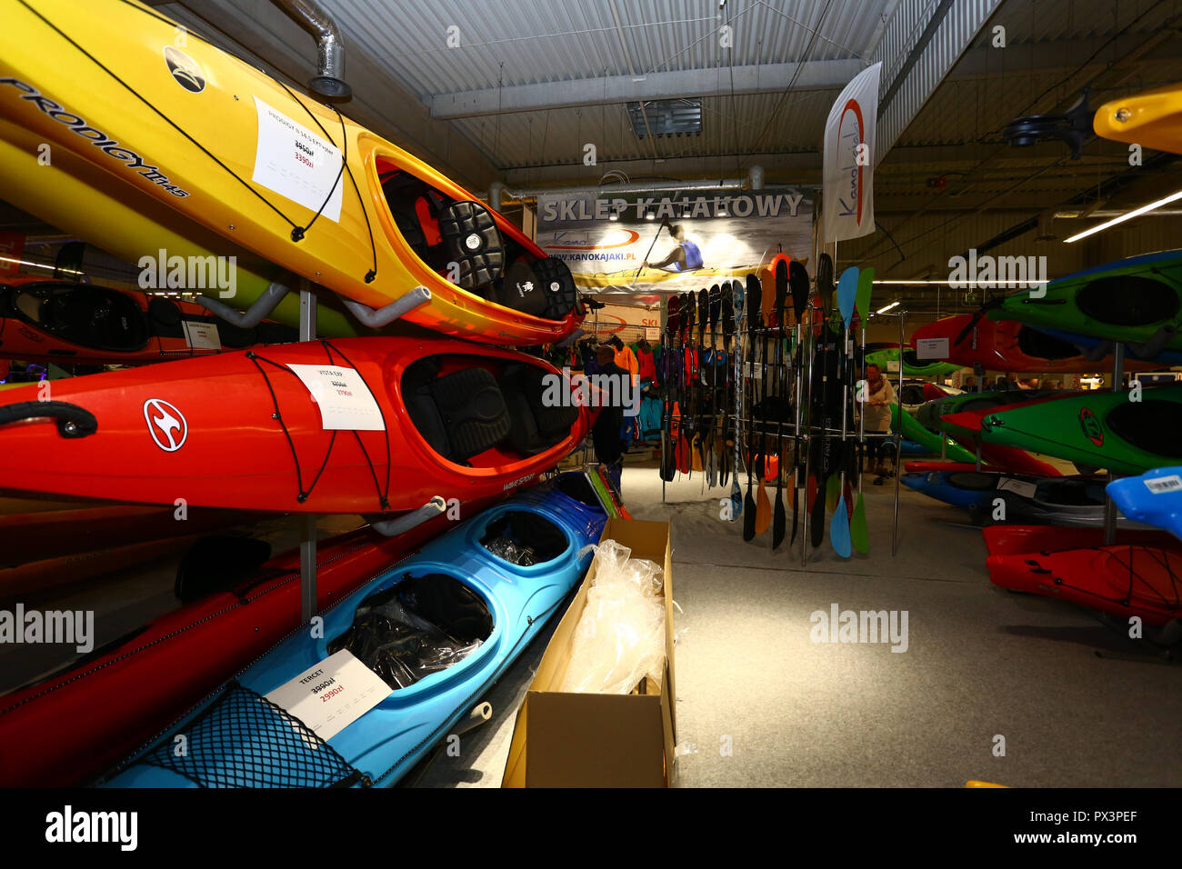 Nadarzyn, Poland, 19th October 2018: Kayak sports stand at World Travel  Show. ©Jake Ratz/Alamy Live News Stock Photo - Alamy