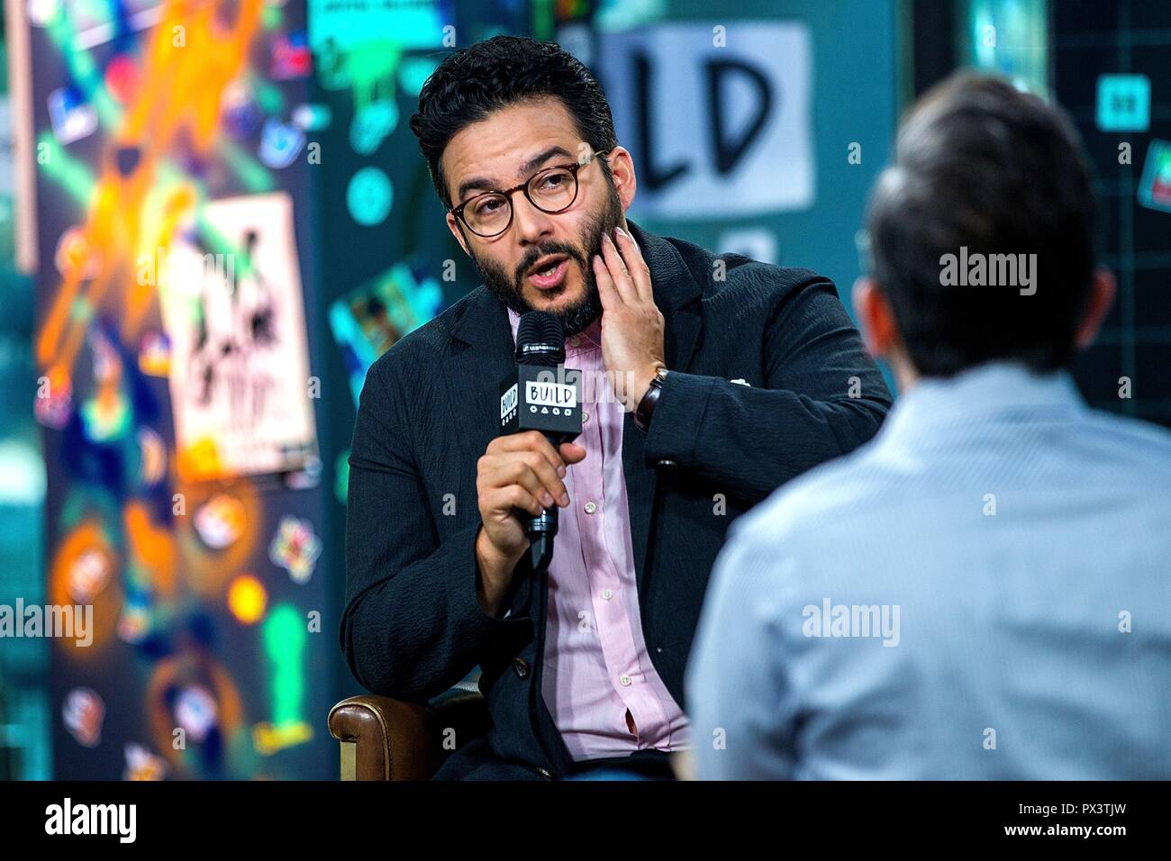 New York, NY, USA. 19th Oct, 2018. Ennis Esmer out and about for AOL Build Celebrity Candids, AOL Build Series, New York, NY October 19, 2018. Credit: Steve Mack/Everett Collection/Alamy Live News Stock Photo