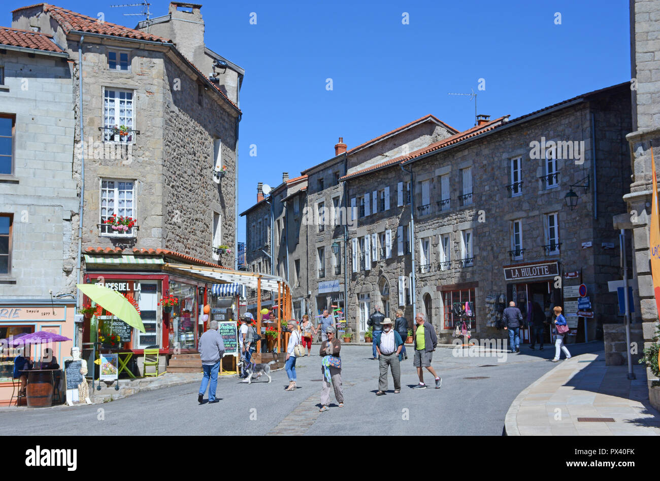 main street, La Chaise-Dieu, Livradois-Forez, Auvergne-Rhone-Alpes,  Massif-Central, France Stock Photo - Alamy
