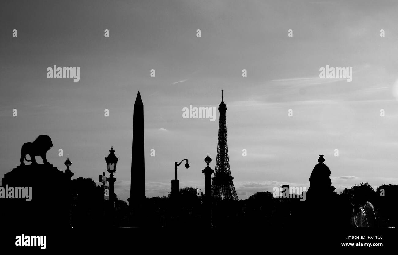 Paris, Tour Eiffel silhouette Stock Photo - Alamy