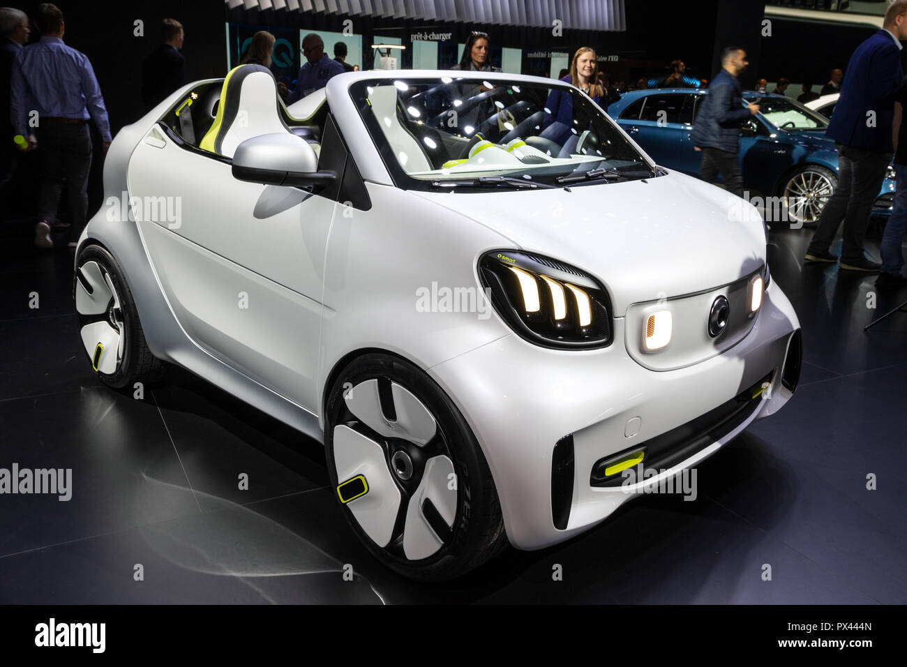 PARIS - OCT 2, 2018: Smart Forease all electric compact car debut at the Paris Motor Show. Stock Photo