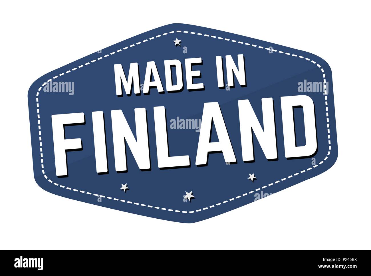 Made in Finland label or sticker on white background, vector illustration Stock Vector