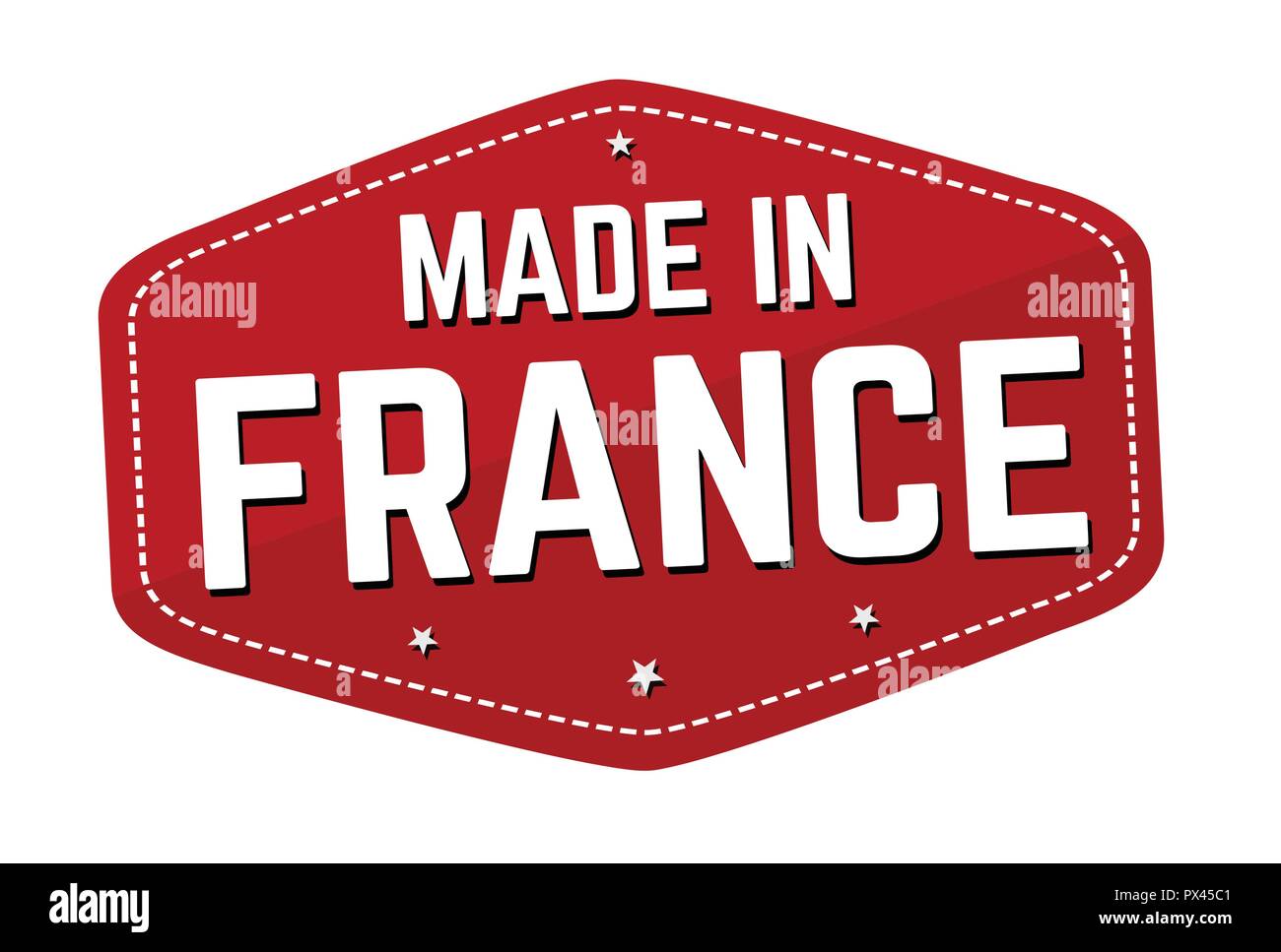 Made in France label or sticker on white background, vector