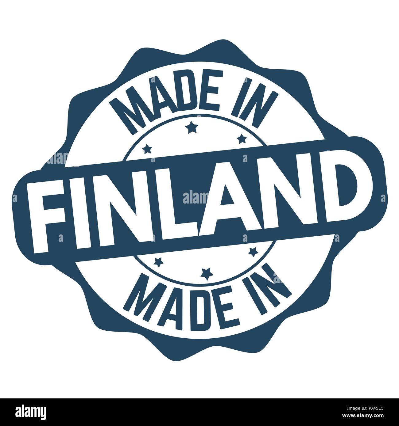 Made in Finland sign or stamp on white background, vector illustration Stock Vector
