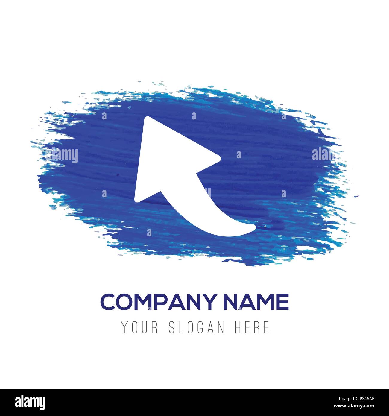 Upper Arrow Icon Blue Watercolor Background Stock Vector Image Art Alamy