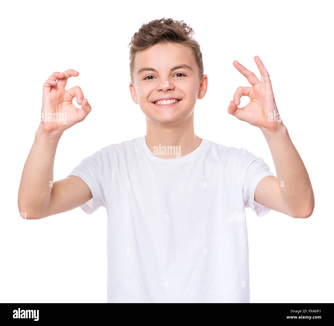 Boy sign okay hi-res stock photography and images - Alamy