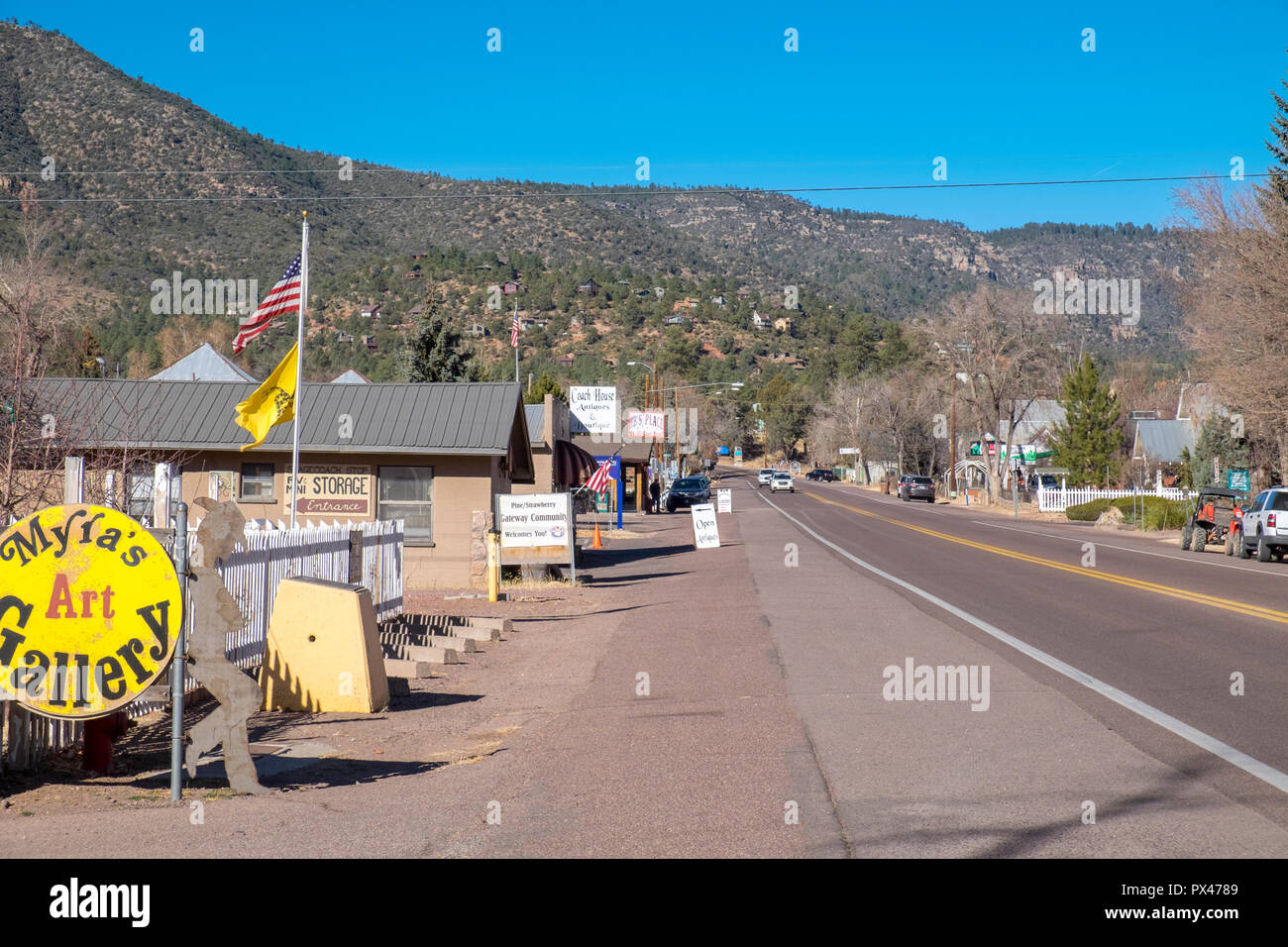 Main street of Pine, Arizona, USA Stock Photo Alamy