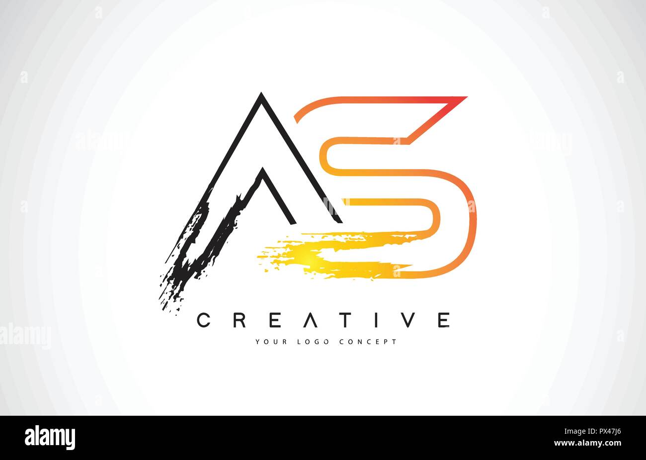 AS Creative Modern Logo Design Vetor with Orange and Black Colors ...