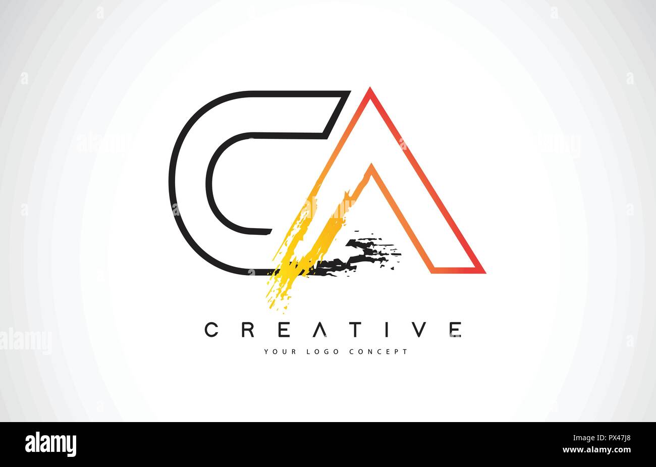 CA Creative Modern Logo Design Vetor with Orange and Black Colors ...