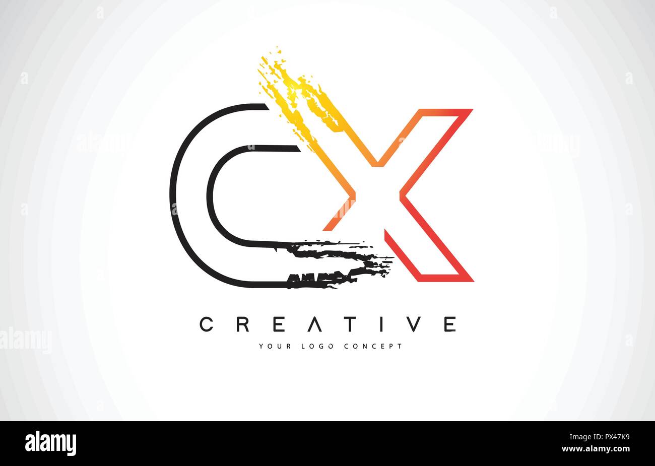CX Creative Modern Logo Design Vetor with Orange and Black Colors ...