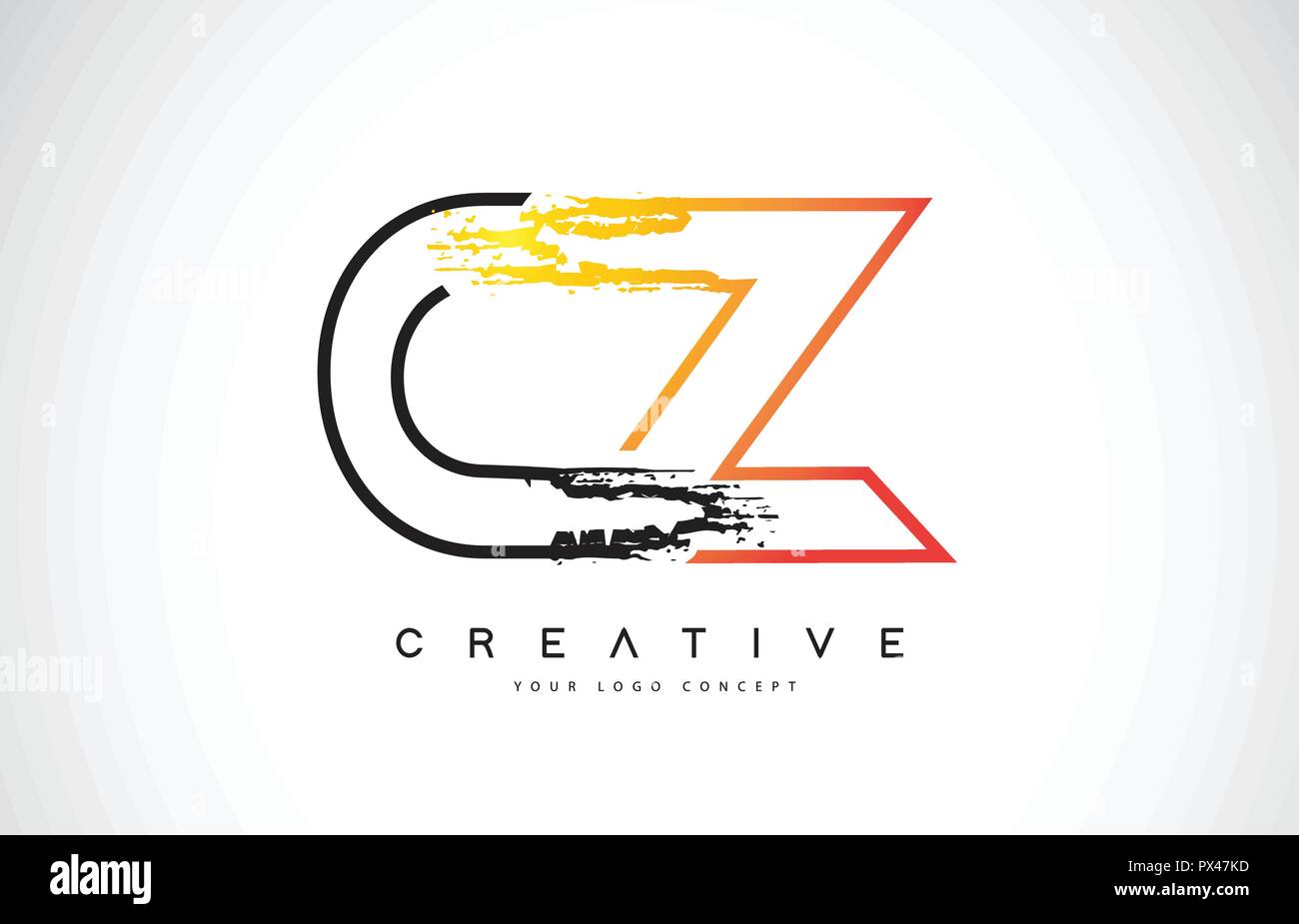 CZ Creative Modern Logo Design Vetor with Orange and Black Colors ...