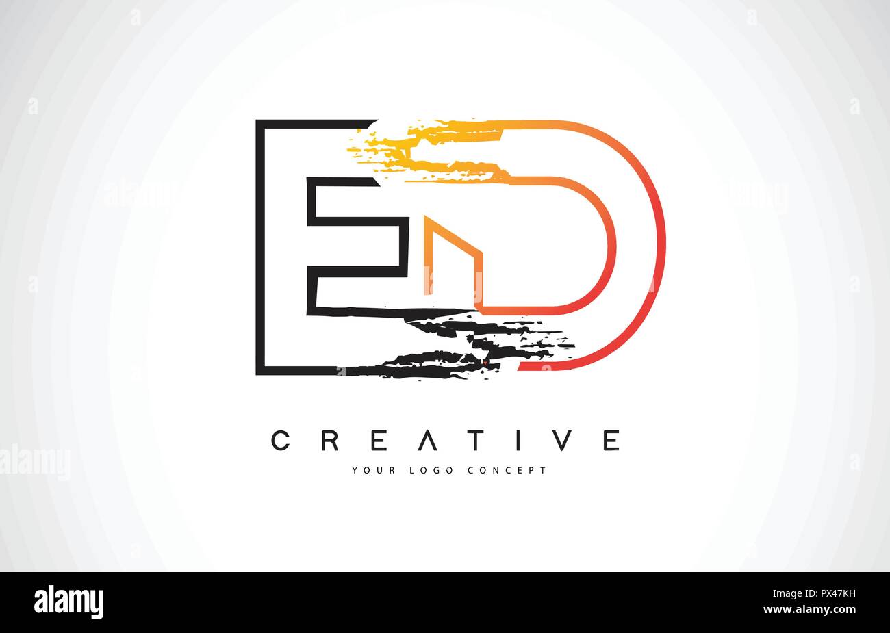Ed Creative Modern Logo Design Vetor With Orange And Black Colors Monogram Stroke Letter Design Stock Vector Image Art Alamy
