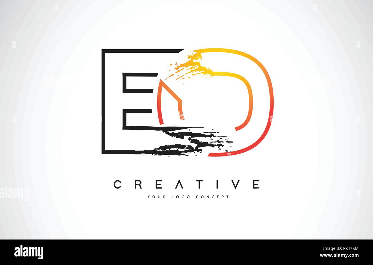 EO Creative Modern Logo Design Vetor with Orange and Black Colors ...