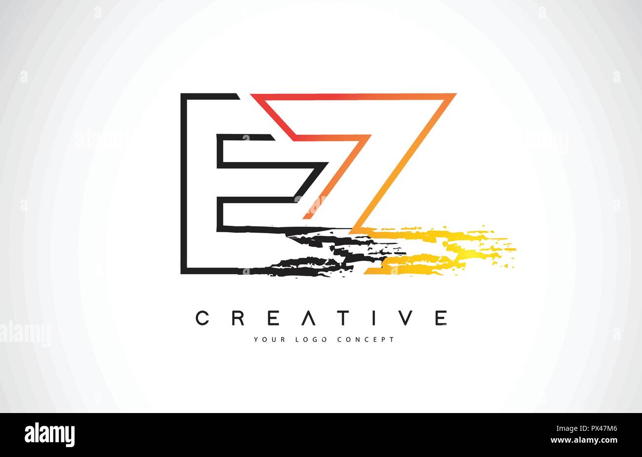 EZ Creative Modern Logo Design Vetor with Orange and Black Colors ...