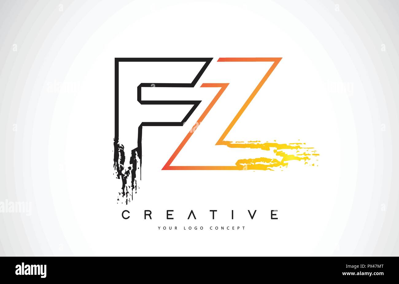 FZ Creative Modern Logo Design Vetor with Orange and Black Colors ...