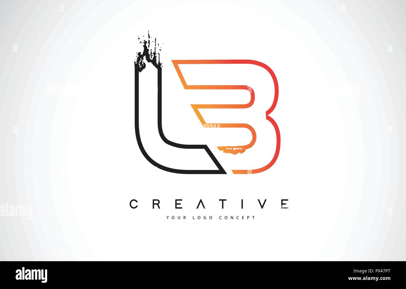 LB Creative Modern Logo Design Vetor with Orange and Black Colors ...