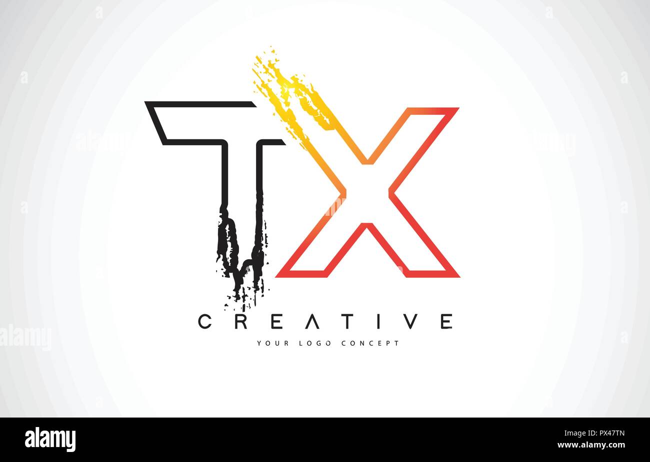 TX Creative Modern Logo Design Vetor with Orange and Black Colors ...