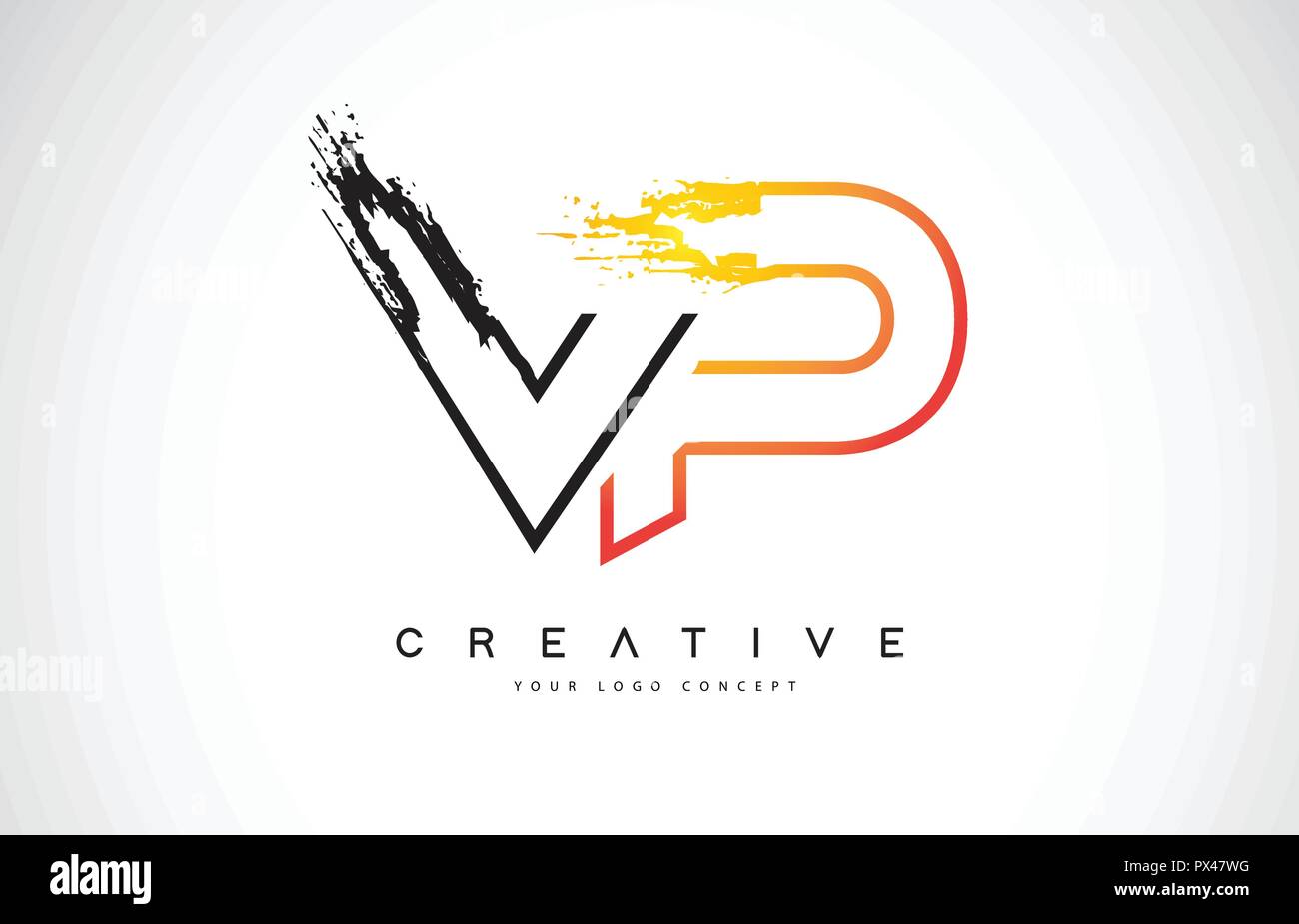 VP Creative Modern Logo Design Vetor with Orange and Black Colors ...