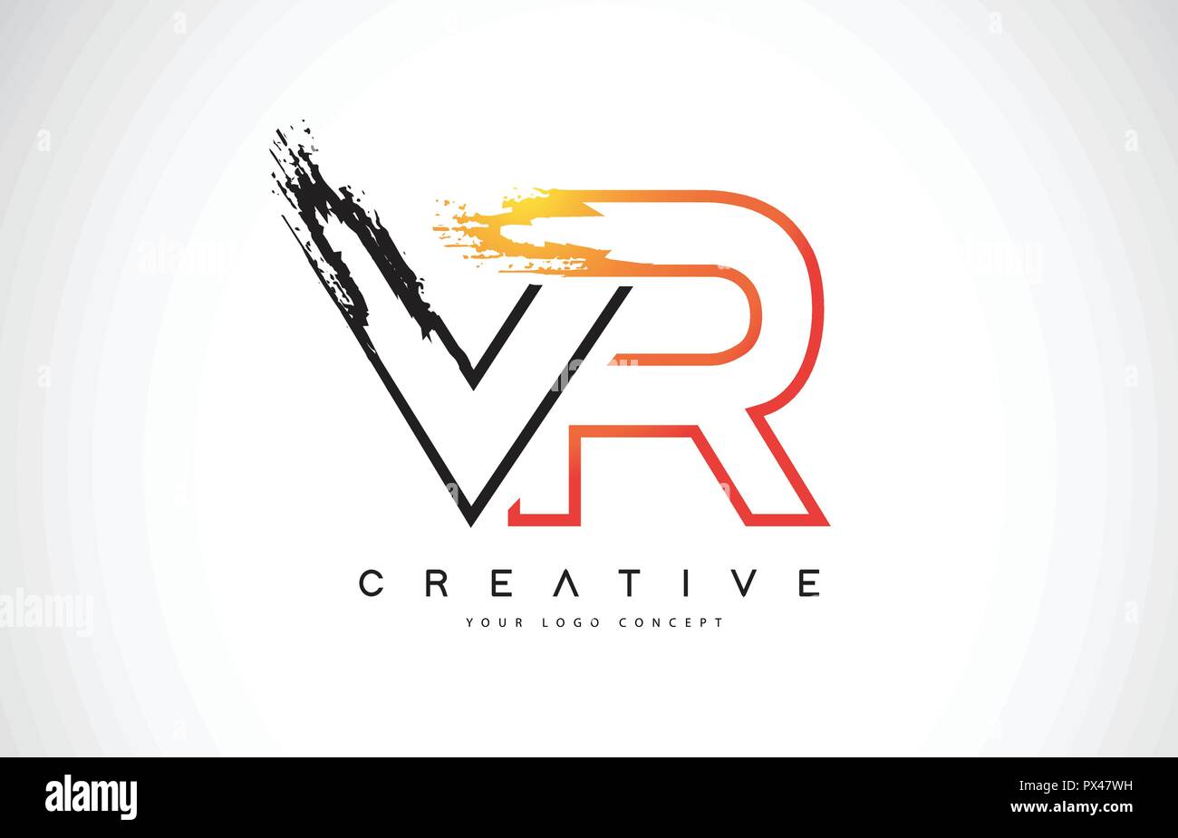 VR Creative Modern Logo Design Vetor with Orange and Black Colors ...