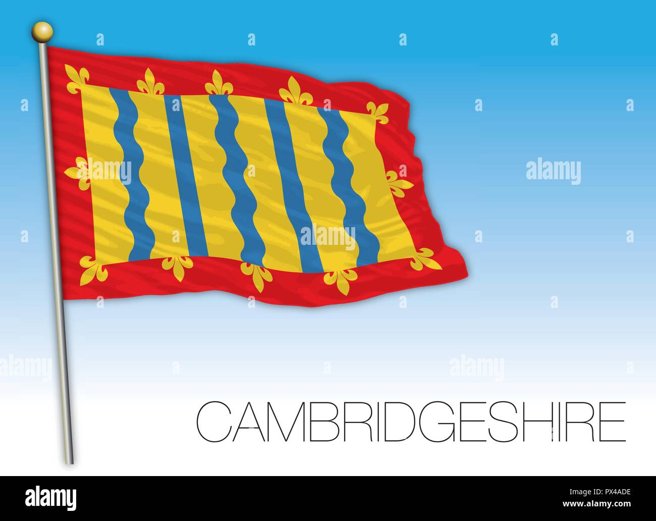 Cambridgeshire flag, United Kingdom, vector illustration Stock Vector