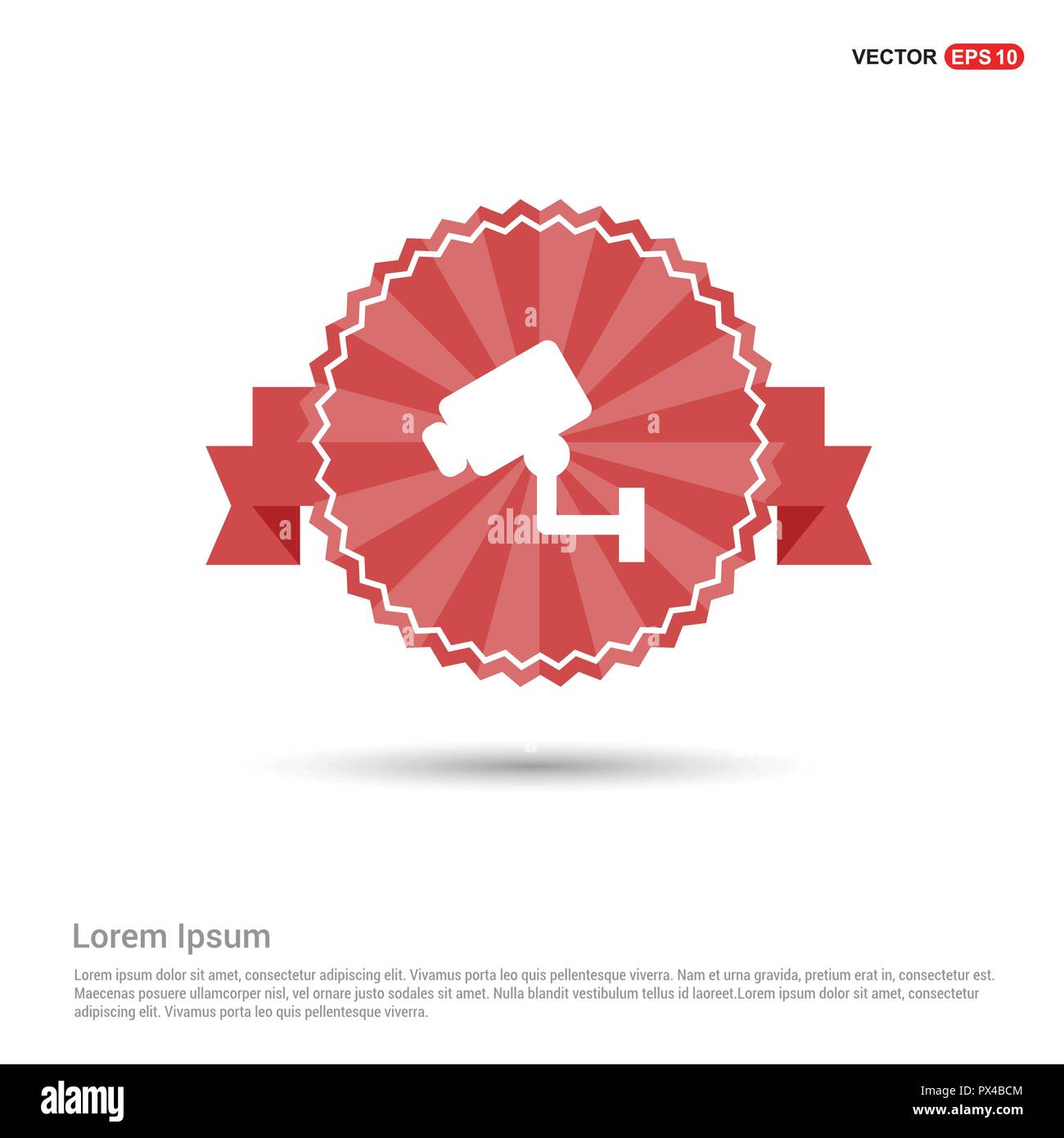 Security or surveillance camera icon Red Ribbon banner Stock Vector Image & Art Alamy