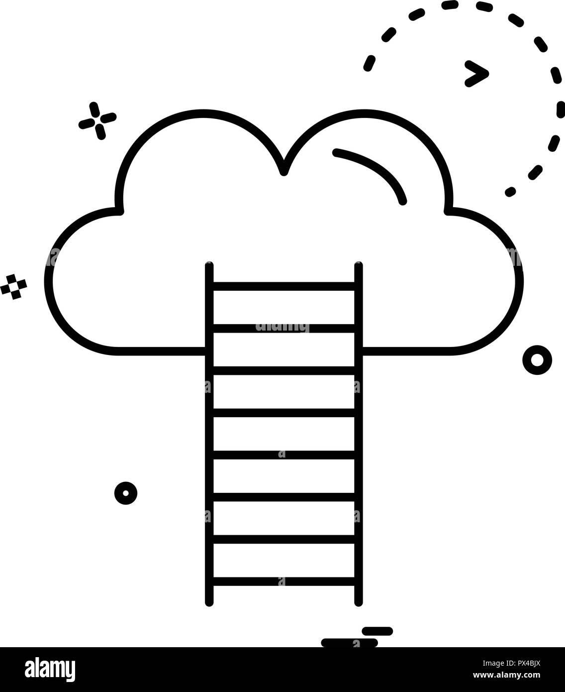 stairs cloud icon vector design Stock Vector
