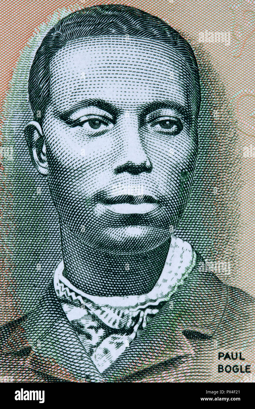 Paul Bogle portrait from Jamaican money Stock Photo Alamy