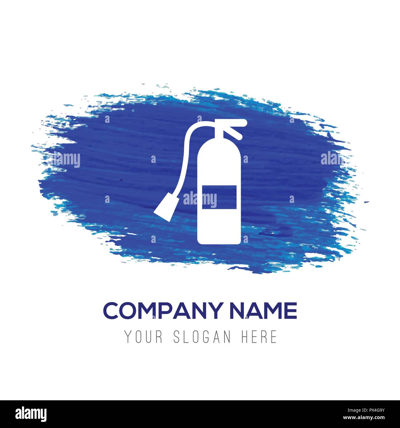 Fire extinguisher Icon - Blue watercolor background Stock Vector Image ...