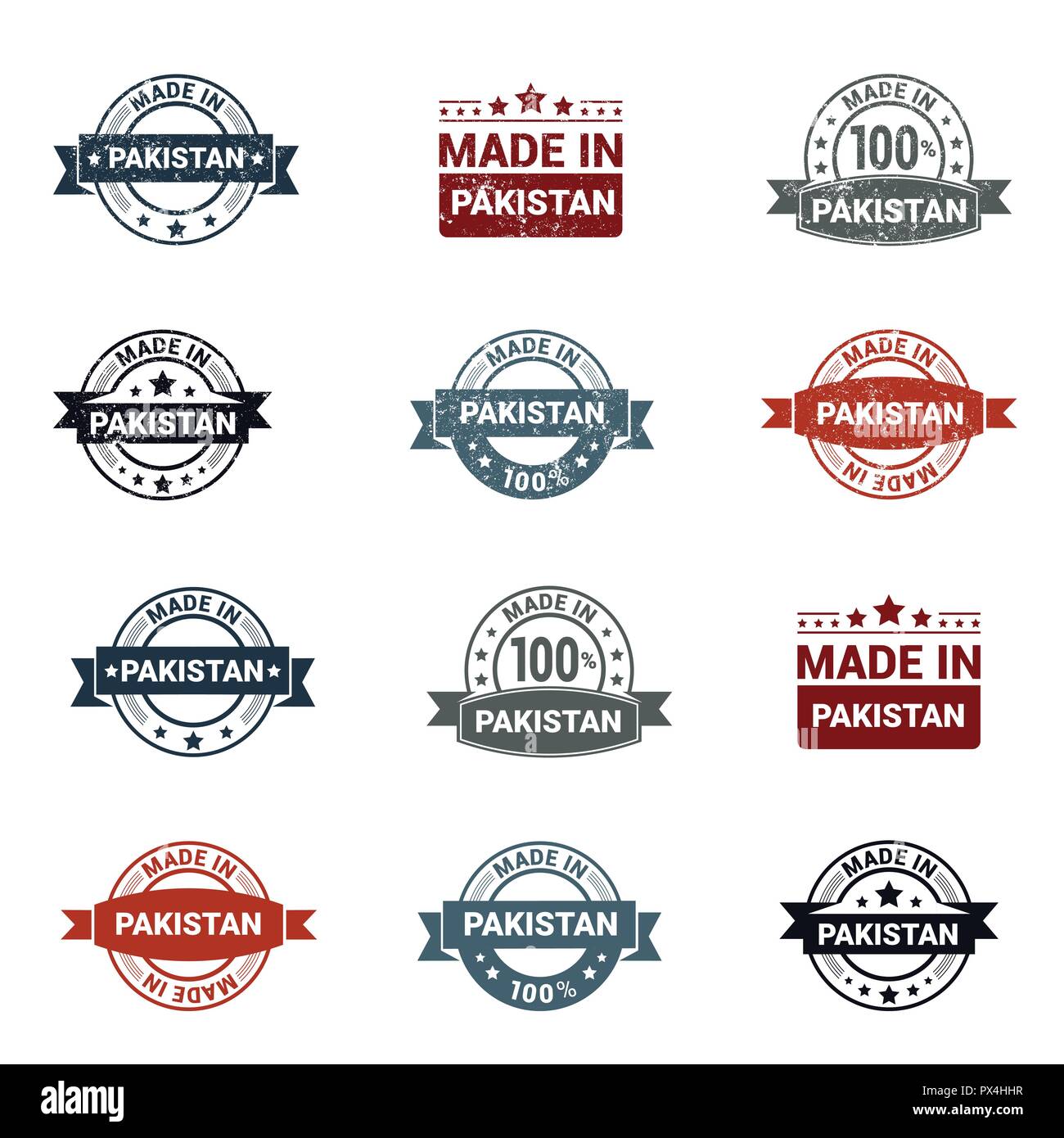 Pakistan stamp design set vector Stock Vector Image & Art Alamy