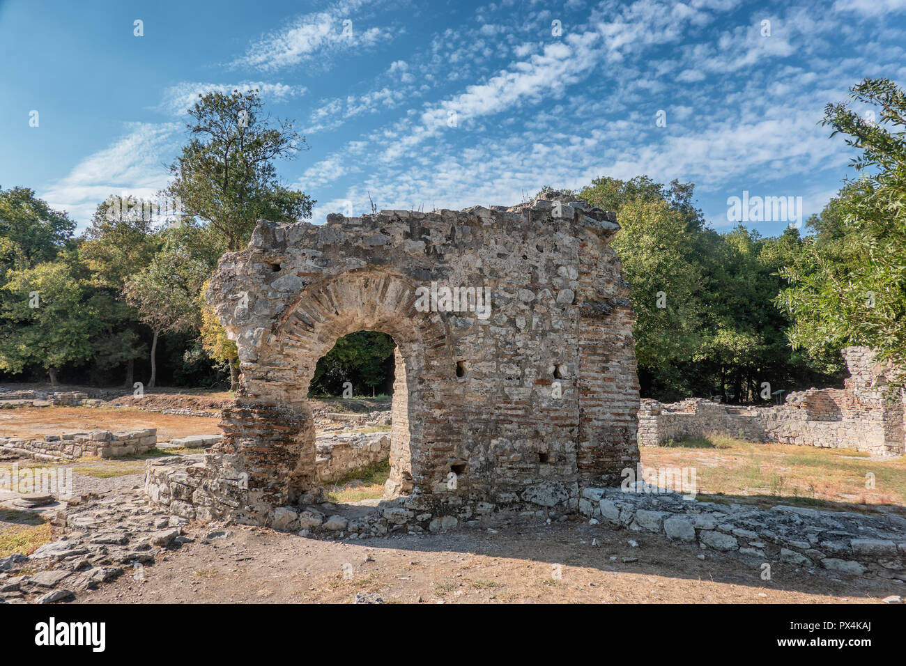 Remnants of homes in Butrint ancient city, Albania Stock Photo