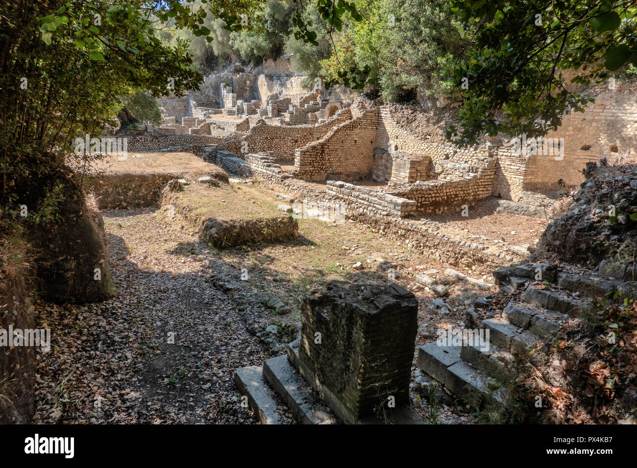 Roman forum in Butrint ancient city, Albania Stock Photo