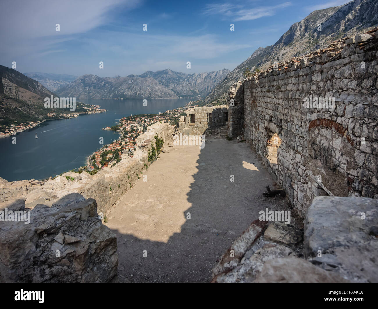 Top of the fortress in Kotor, Montenegro Stock Photo