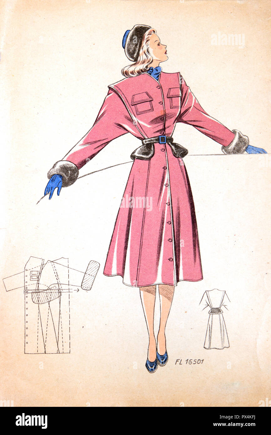 Stylish overcoat for women, 1930s Stock Photo